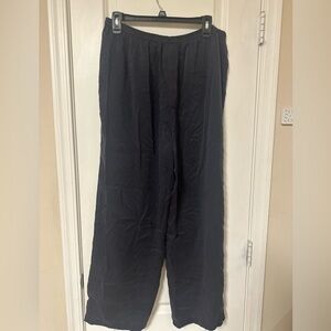 Eileen Fisher 100% silk Deep Navy Pants